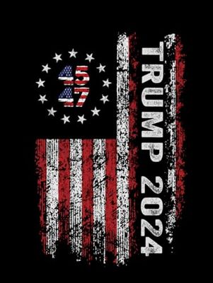 45 47 Trump 2024 American Flag Vintage 2024 Notebook: 8.5*11 inches, Wide Ruled Paper, 120 Pages In Lined, suitable for taking notes, brainstorming