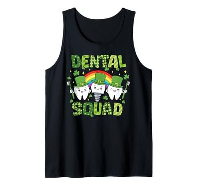 Dental Squad, divertente dente portafortuna arcobaleno, giorno di San Patrizio Canotta