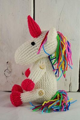Peluche unicorno Giocattolo unicorno lavorato a mano Giocattolo unicorno arcobaleno Unicorno all'uncinetto