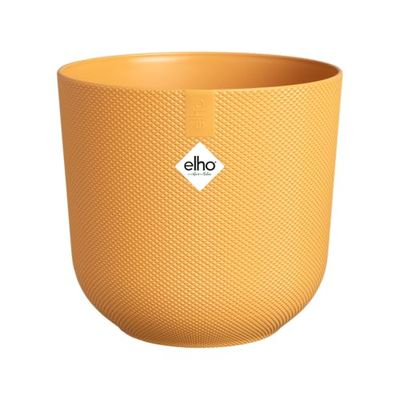Elho Jazz Round 23cm - Maceta Interior - Estructura Única - 100% Plástico Reciclado - Amarillo/Amarillo Ámbar