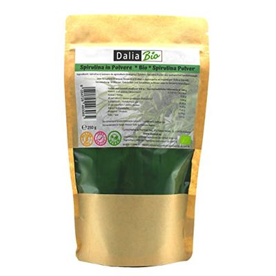 Dalia - Spirulina Biologica In Polvere 250 Gr | Ricca di Proteine, Calcio e Vitamine, Ricca di Nutrienti