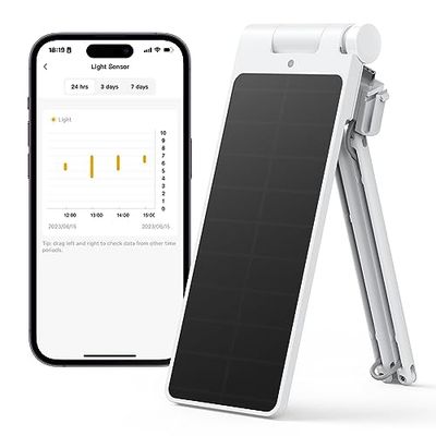 SwitchBot Solar Panel Charger voor Curtain 3 - Prestatie-upgrade, Gemakkelijk in gebruik, Ondersteuning voor opladen bij weinig licht, Slim zonnepaneel voor SwitchBot Curtain 3 Rod/U Rail