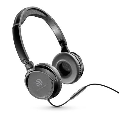 Music Sound | HEADBAND filo Basic | Cuffie on ear pieghevoli con filo e microfono - Jack 3.5 mm - Colore Nero, One Size