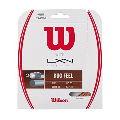 Wilson Duo, Cordagem de ténis 12 2 M híbrido Luxilon unissexo adulto, castanho (castanho), M
