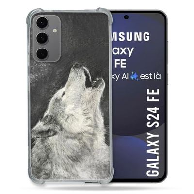 Cokitec Custodia rinforzata per Samsung Galaxy S24 FE Animal Lupo Ululato