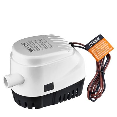 VEVOR Bilgenpomp, 750 GPH, 12 V, lenspomp voor boten met vlotterschakelaar, 19 mm uitlaatdiameter, kleine boot-bilgenpomp, elektrische marine-bilgenpomp voor boten, vijvers, zwembaden, kelders