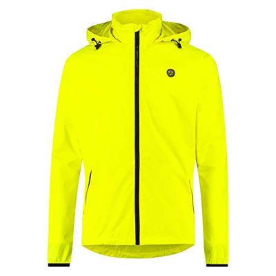 AGU GO Essential Giacca Antipioggia, Abbigliamento da pioggia per Bici Uomo e Donna, Idrorepellente e Antivento, Giacca da Ciclismo Riflettente, 100% Poliestere Riciclato, Unisex - Giallo - S