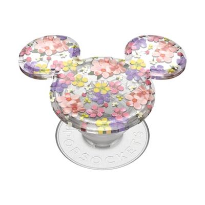 PopSockets: PopGrip - Soporte y Agarre para Teléfonos Móviles y Tablets con un PopTop Intercambiable - Translucent Mickey Cascading Flowers