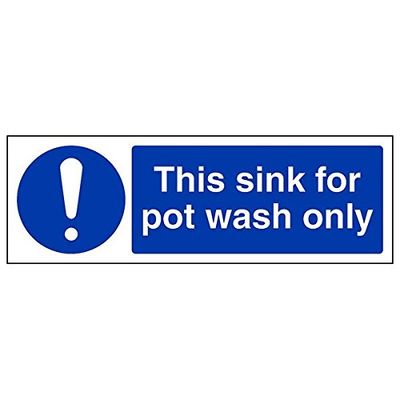 VSafety "Deze spoelbak voor Pot Wash Only" teken, landschap, (Pack van 3)