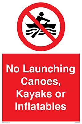 Geen lancering kano's, kajaks of inflatables teken - 400x600mm - A2P