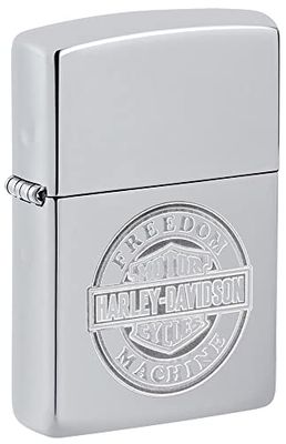 Zippo Lighter, High Polish Chrome Freedom Machine, One Box (49829), Metal