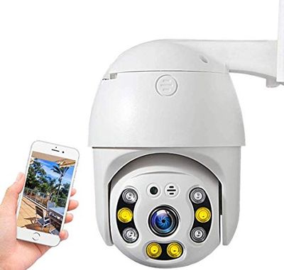 puntoluceled Telecamera Wireless A Motore Ip Per Ios E Android Videosorveglianza Wifi Camera wifi 1080P, IP Camera Sensore Movimento Interfono Vocale Bidirezionale Visione Notturna IP66