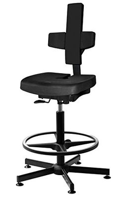 Kango Auto-adapterstoel met rugleuning, polyurethaan, zwart, 59 x 59 x 131,5 cm