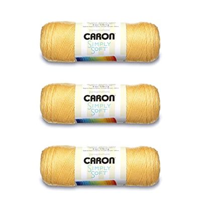 Caron Helt enkelt mjukt solskensgarn – 3-pack med 170 g/6oz – akryl – 4 medium (kamgarn – 315 meter – stickning/virkning