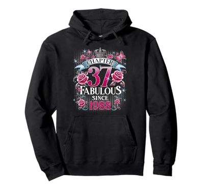 Womens Chapter 37 Fabulous Since 1988 37th Birthday Design Felpa con Cappuccio