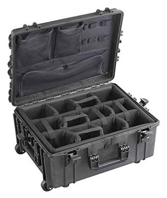 Max Cases - Valigia ermetica per fotografia con divisorie imbottite e Trolley