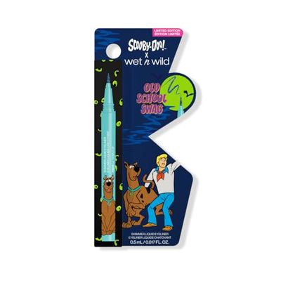 Wet n Wild Scooby-Doo Old Scholl Swag, Eyeliner Liquido con Pennello Flessibile Preciso, Formula Semitrasparente Modulabile e Finish con Micro-Glitter, Let's Split Up Shade