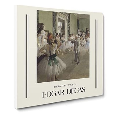 The Ballet Class Vol.1 By Edgar Degas Exhibition Museum Classic Painting Canvas Wall Art Print Ready to Hang, Framed Picture for Living Room Bedroom Home Office Décor, 20x20 Inch (50x50 cm)