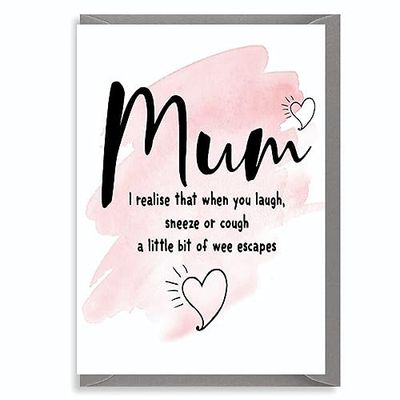 Funny Mother's Day Birthday Card Funny Cheeky Rude Mum Mummy Wee escapes M39