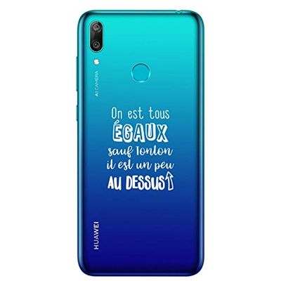 Zokko Beschermhoes voor Huawei Y7 2019, behalve kleiaarde bevindt zich een beetje aan de bovenkant, zacht, transparant, witte inkt.