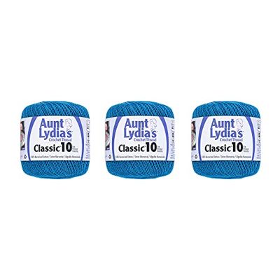 Aunt Lydia Lot de 3 pelotes de laine, coton, bleu hawaïen