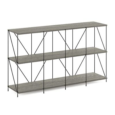 Furinno Besi Présentoir de Stockage Double Taille Industriel Polyvalent 4 x 2 avec Cadre en Métal, Chêne Finn