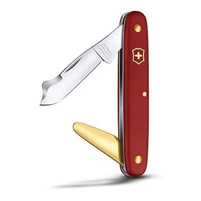 Victorinox, Okuliermesser Kombi 2, Garten Taschenmesser, Gärtner und Floristen, Klinge, spitz, Rindenlöser, rot