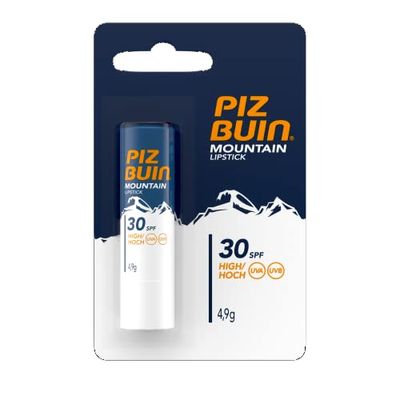 Piz Buin Stick Labbra Montagna Protezione Alta 30 SP, Filtro Solare UVA/UVB, Mountain Lipstick, 4.9g