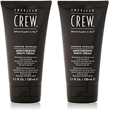 American Crew Moisturizing Shave Cream, Crema Hidratante para un Afeitado Preciso, Protege y Suaviza la Piel, Previene la Irritación tras el Afeitado, Para Pieles Normales a Secas, 150ml