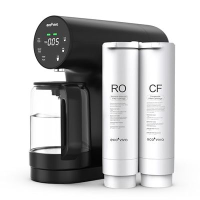 Ecoviva TS-monitor, omgekeerde osmose-installatie, waterfilter, mobiele osmose-installatie, drinkwater, omgekeerde osmose-filter met 4-traps filtratie, 3:1 verhouding van zuiver water tot afvalwater,