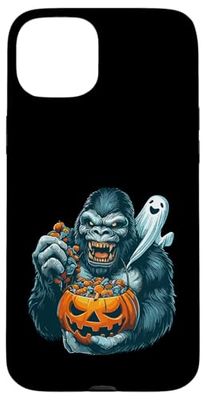 Scary Halloween Gorilla Ghost Spooky Candy Bag Case for iPhone 15 Plus