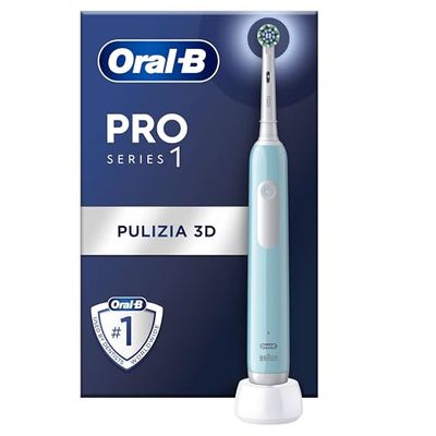 Oral-B Spazzolino Elettrico Ricaricabile Pro Series 1 Blu con 1 Testina di Ricambio, 1 Spazzolino