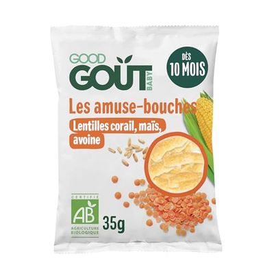 GOOD GOÛT - Amuse-bouches - Snack bébé - Dès 10 Mois - Texture légère et fondante - Sans gluten - Format nomade