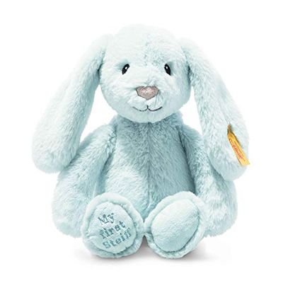Steiff 242335 Soft Cuddly Friends My First Hoppie Coniglietto – 26 cm – Peluche per Bambini – Azzurro (242335) Blu 153 g