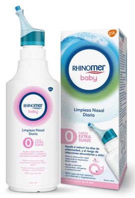 Rhinomer Baby Spray Nasal 100% Agua de Mar de Origen Natural, Fuerza Extra Suave Para Bebés, 115 ml
