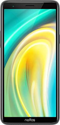 Neffos A5 Smartphone med dubbla SIM-kort (15,2 cm (5,99 tum) HD+-skärm, 16 GB internminne, 5 MP kamera, Android 9.0 Go-Edition) Mörkgrå