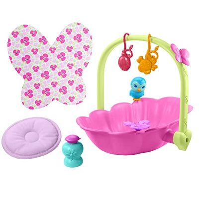 My Garden Baby Baño y cuna 2 en 1 para muñeco mariposa con accesorios, juguete para niñas y niños +18 meses (Mattel HBH46)