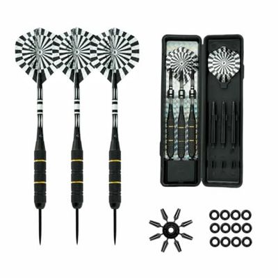 ROOBEEO Set di Freccette con Punta in Acciaio da 24 g, Unisex, Nero