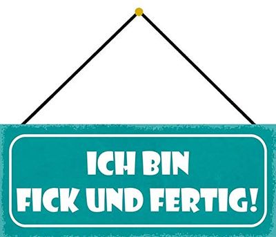 Schatzmix FICK & FERTIG Plaque décorative en métal avec Cordon Multicolore 27 x 10 cm