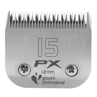GROOM PROFESSIONAL Pro X - Lama tagliacapelli per toelettatura cani, lama staccabile, in acciaio temprato, eccellente resistenza all'usura e ottime prestazioni di taglio, lama di ricambio, 15 pezzi