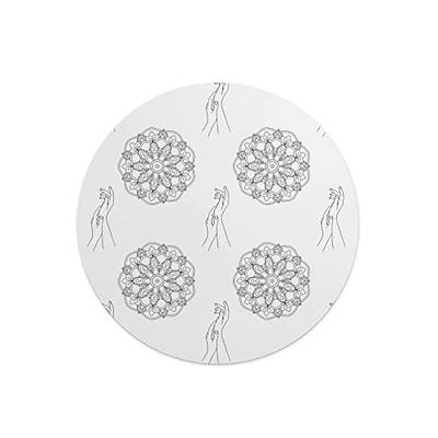 Questo Casa, Ronde digitaal bedrukte muismat, antislip onderkant, voor kantoor en thuis, diameter: 22 cm