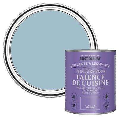 Rust-Oleum Peinture Bleue Résistante à l'eau pour Faïence de Cuisine, Finition Brillante - Après l'orage 750ml