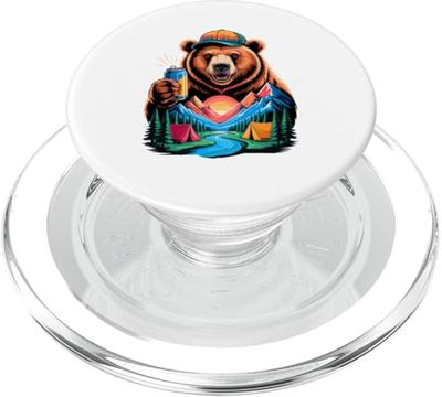 Oso Tienda Camping Cerveza Beber Campamento Campista PopSockets PopGrip para MagSafe