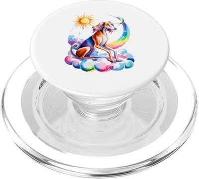 Rainbow Clouds Saluki Dog Persian Greyhound PopSockets PopGrip para MagSafe