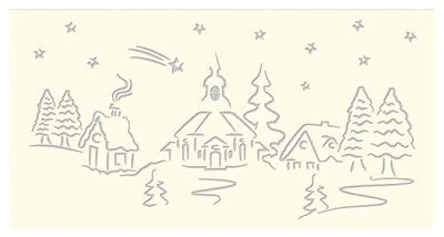 Ursus 18420060 - silhouetten tafellampen Filigrano kerstlandschap, 115 g/m², 5 vellen, 14 x 27 cm, crème