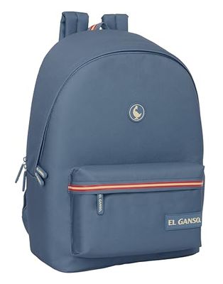 Safta EL GANSO BASICS – Laptop Backpack 15.6 Inch and USB, Ideal for Young People of Different Ages, Recycled Fabric, Comfortable and Versatile, Quality and Resistance, 31 x 18 x 44 cm, Blue, blue,