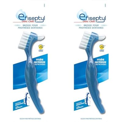Efiseptyl 2 Têtes Brosse pour Prothèse Dentaire (Lot de 2)