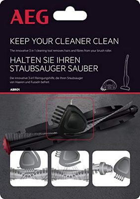 AEG ABRO1, Tondeuse à Cheveux pour éliminer Les Poils dans Les Rouleaux de Brosse des aspirateurs sans Fil et Robots d'aspirateur, Noir