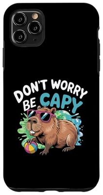 Don't Worry Be Capy Funny Cool Capybara Sunglasses Custodia per iPhone 11 Pro Max