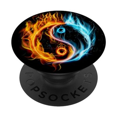 PopSockets Ying Yang Simbolo Brucia Fuoco Acqua Yoga Yin Yang PopGrip: Impugnatura per Telefoni Cellulari e Tablet Intercambiabile